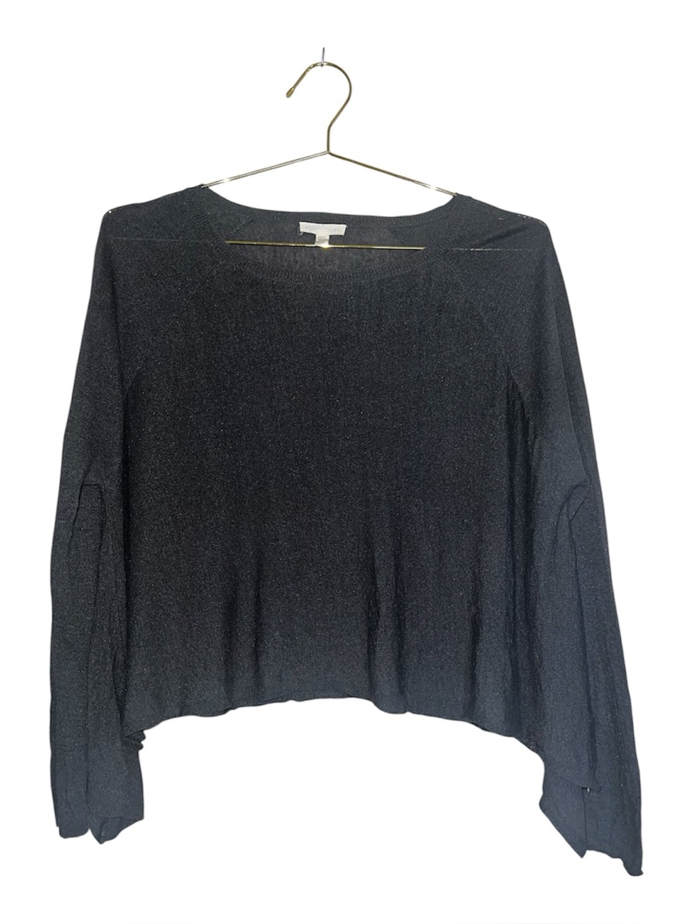 Eileen Fisher Charcoal Gray Organic Linen Hi Low Hem Long Sleeve Top Sz M - Picture 10 of 10
